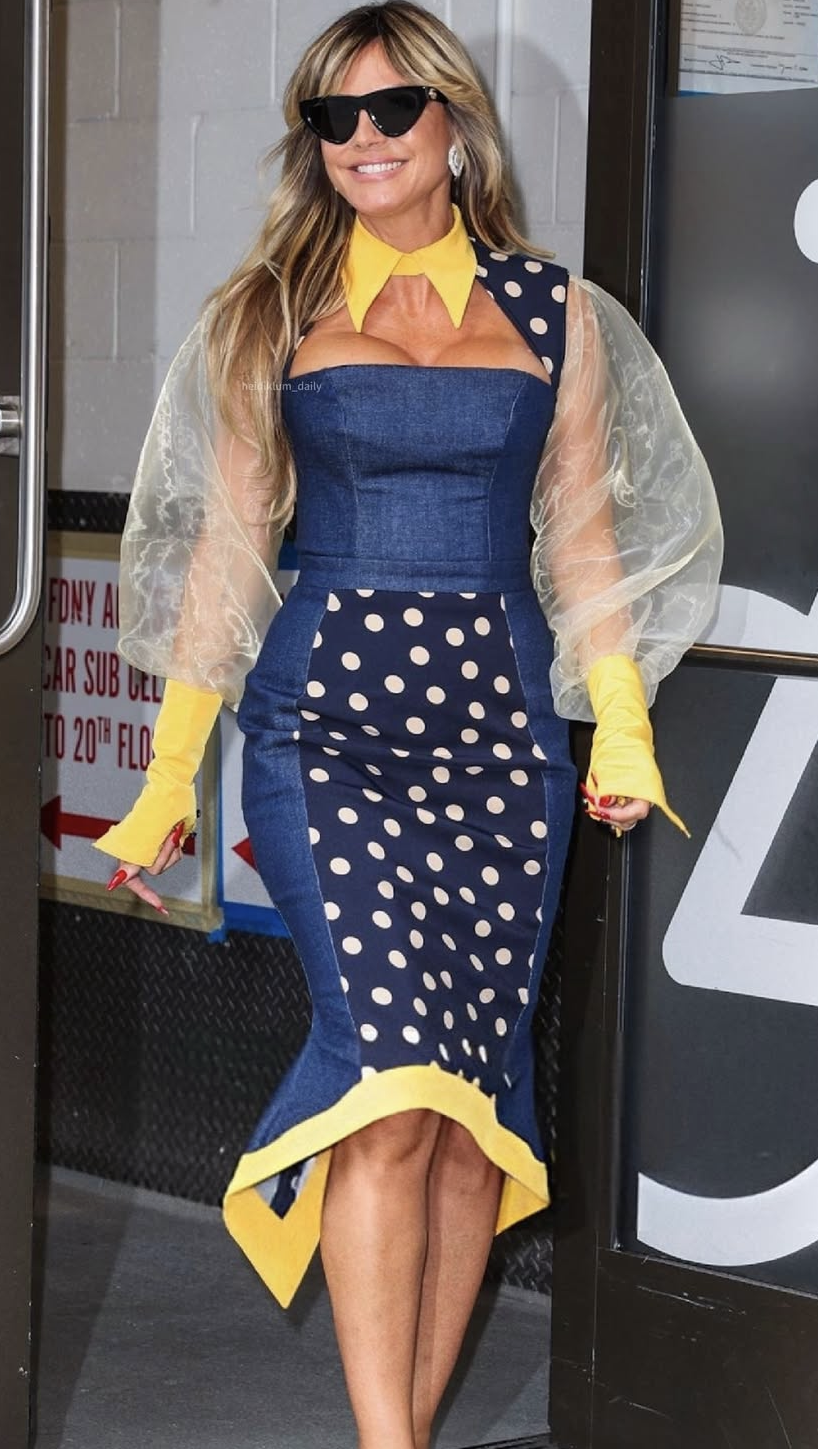 heidi klum denim dress Heidi Klum Goes All In on Denim - Go Fug Yourself