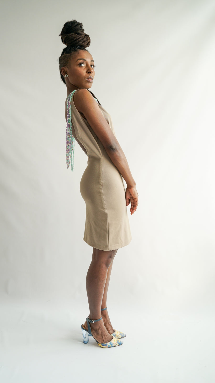 Beaded Plunging Back Dress | BCD PLANET Beaded Plunging Back Dress | BCD PLANET
