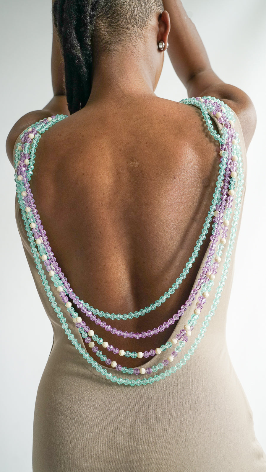 Beaded Plunging Back Dress | BCD PLANET Beaded Plunging Back Dress | BCD PLANET