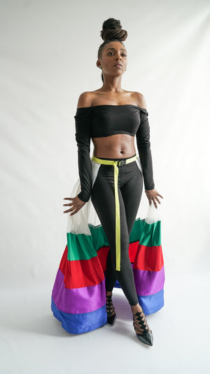 Adjustable Peplum Skirt with Snap Belt Closure