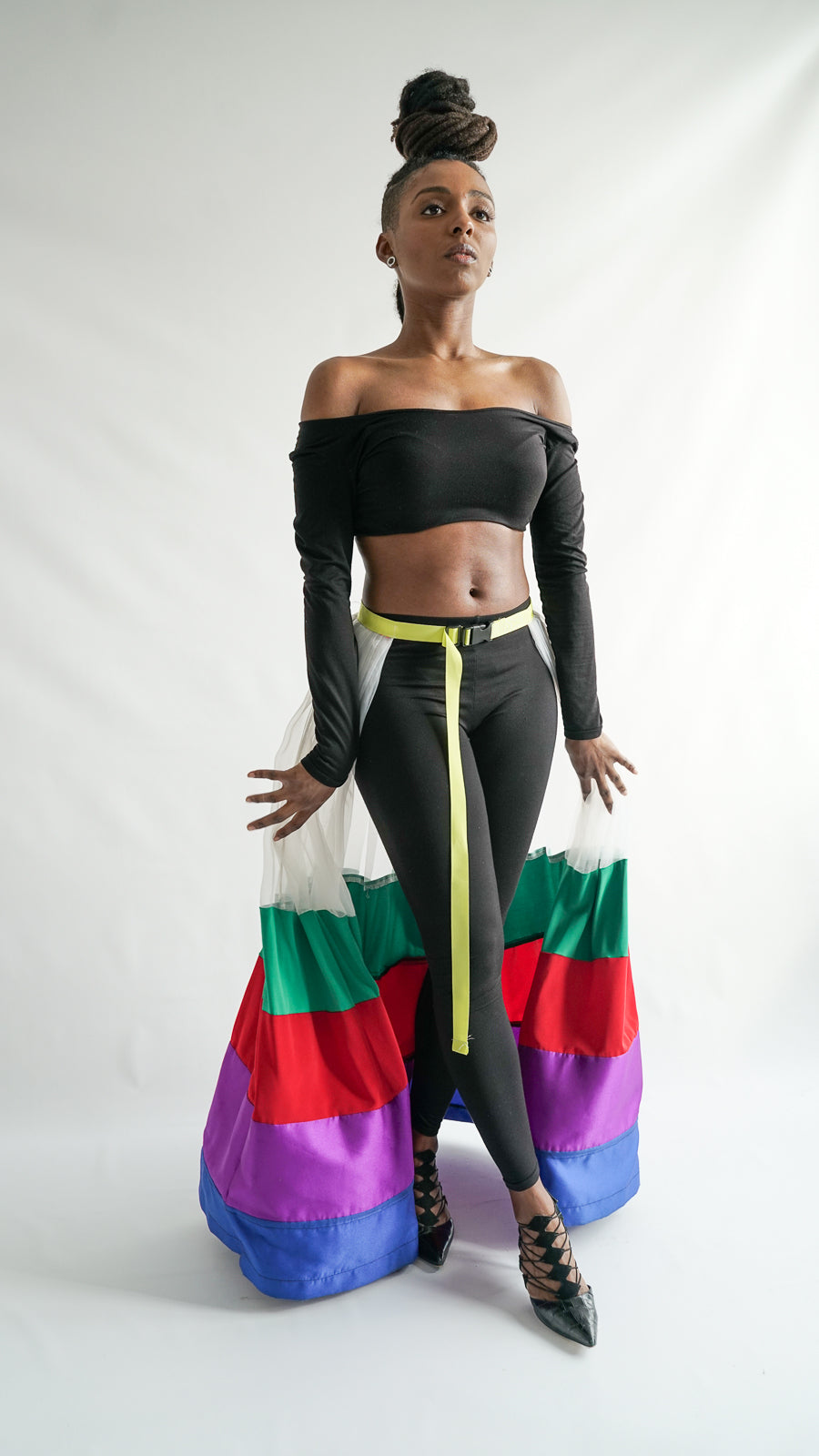 Adjustable Peplum Skirt with Snap Belt Closure