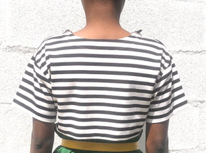 Black and White Stripe Crop Top