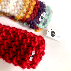 Handmade Knit Scarf in Red