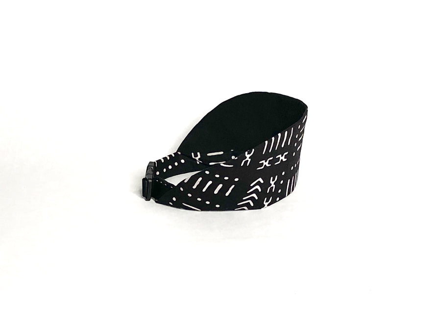 Afro Hat with Snapback Visor in Black and White