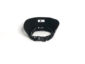 Black and White Snapback Visor Hat with Afro Print